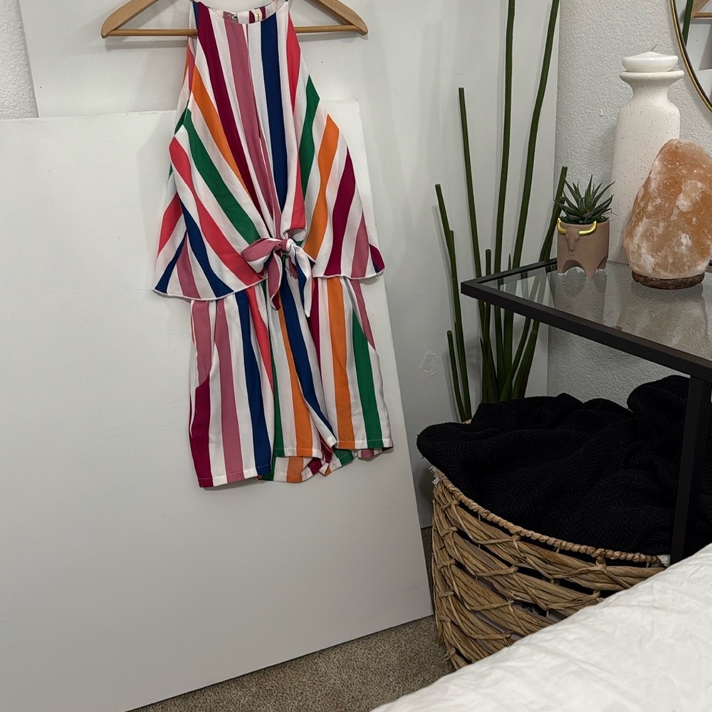 Women’s Multicolor Striped Romper